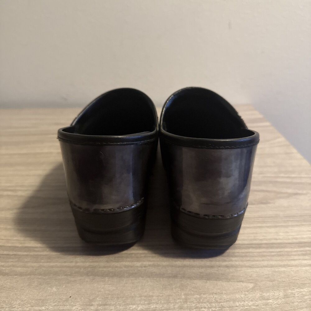 DANSKO Professional Metalic Silver Fade Leather Clogs Sz 9-9.5 EU 40 Shoes - Picture 7 of 12